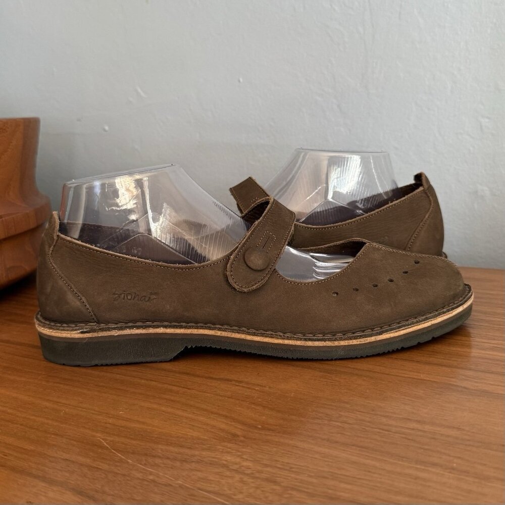 BIONAT Chaussures Leather Mary Jane Flats Shoes Made in France Sz 41 Comfort